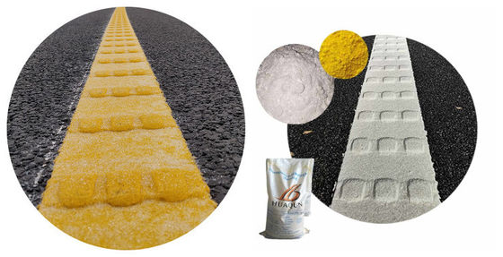 Schnelle Trocknung Starke Verschleißfestigkeit Starke Haftung Hochwertige anpassbare weiß-gelbe konvexe thermoplastische Straßenmarkierungsfarbe Hersteller